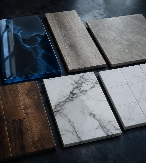 Floor materials samples