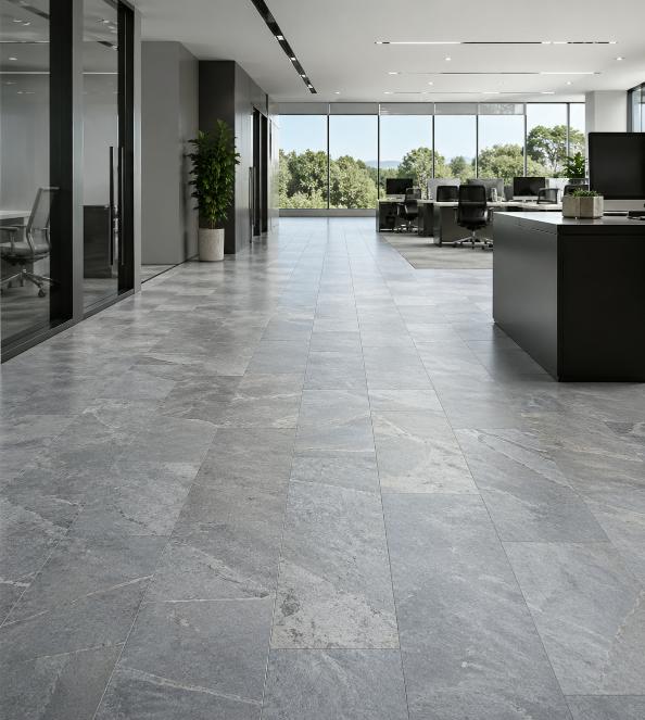 Stone tile floor