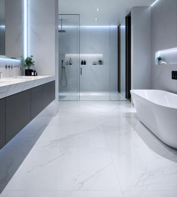 White marble floor